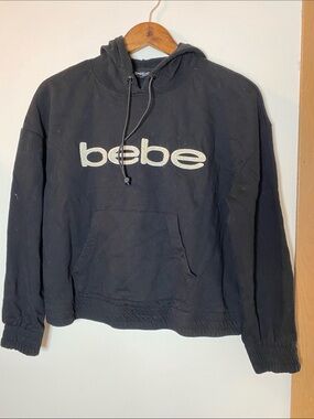 bebe Black Hoodie with Contrast Logo
